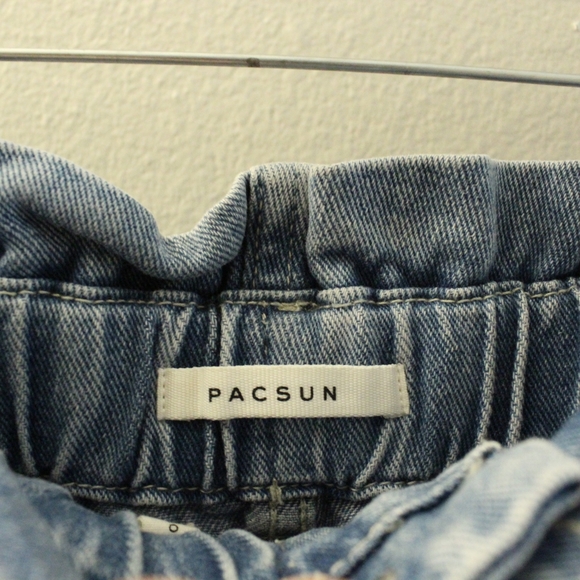 PacSun Lauren Blue Paperbag Denim Mom Shorts - Picture 4 of 9